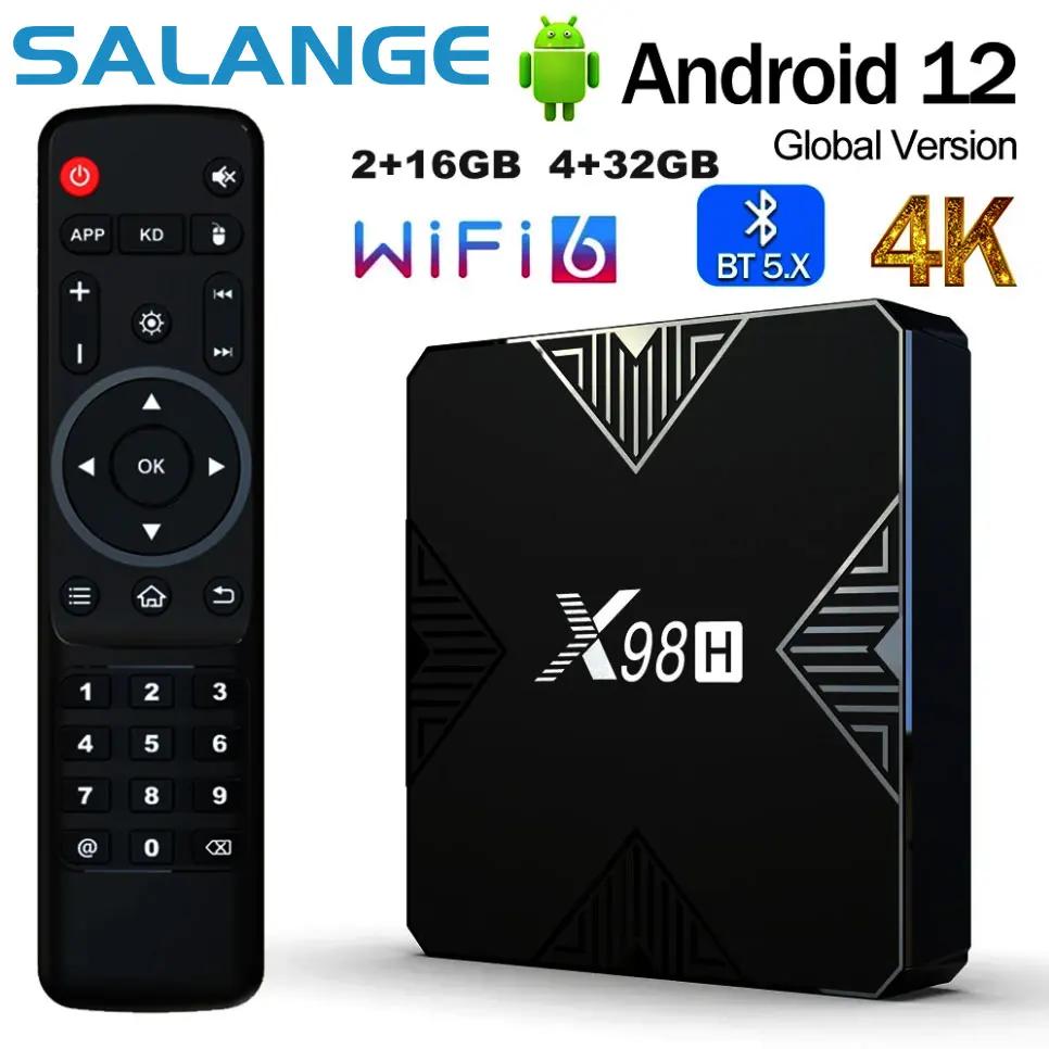 TV Box Salange ȵ̵ 12.0 X98H 2G 4G RAM 16G 32G ROM BT 5.0 Ʈ TVBOX 4K ̵ ÷̾ 2 USB 3.0 Ʈ HDMI 2.0 ȣȯ
